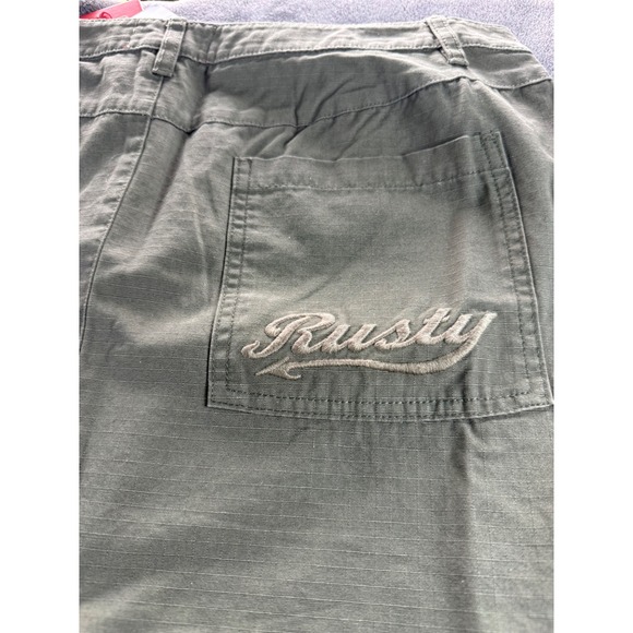 Rusty Billie green Rise Ripstop Zip Off Skirt Army Green Maxi Mini L NEW - Picture 10 of 11